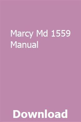 Marcy Md 1559 Manual